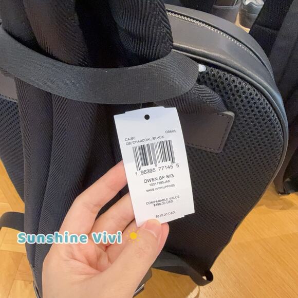 NWT Coach Men's Owen Backpack In Signature Canvas Gunmetal/Charcoal/Black CAJ90 - Picture 4 of 8